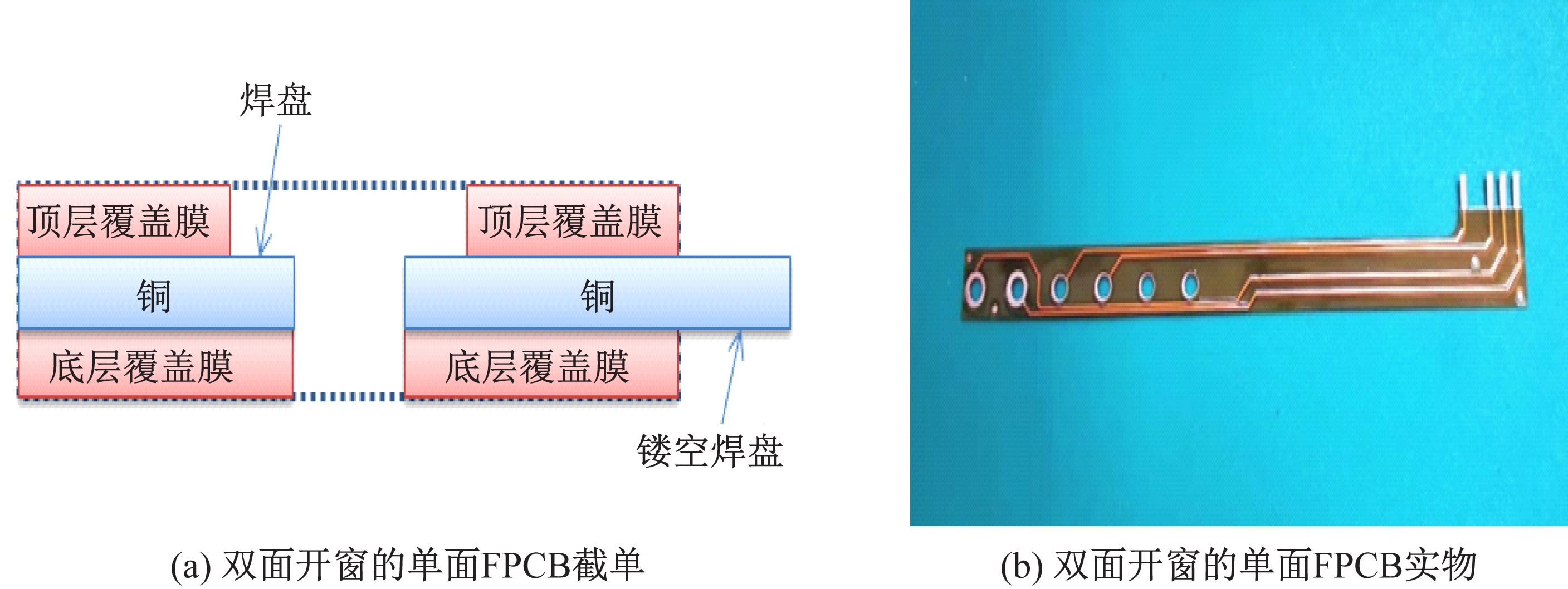 圖1 雙面開(kāi)窗的單面FPCB撓性印制板